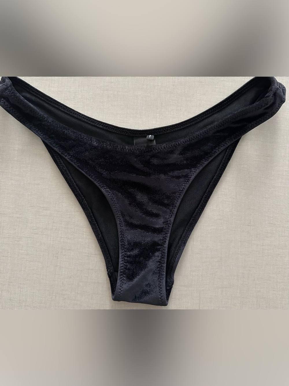 Triangl swimwear Black Velvet High-Cut Bikini Bottom